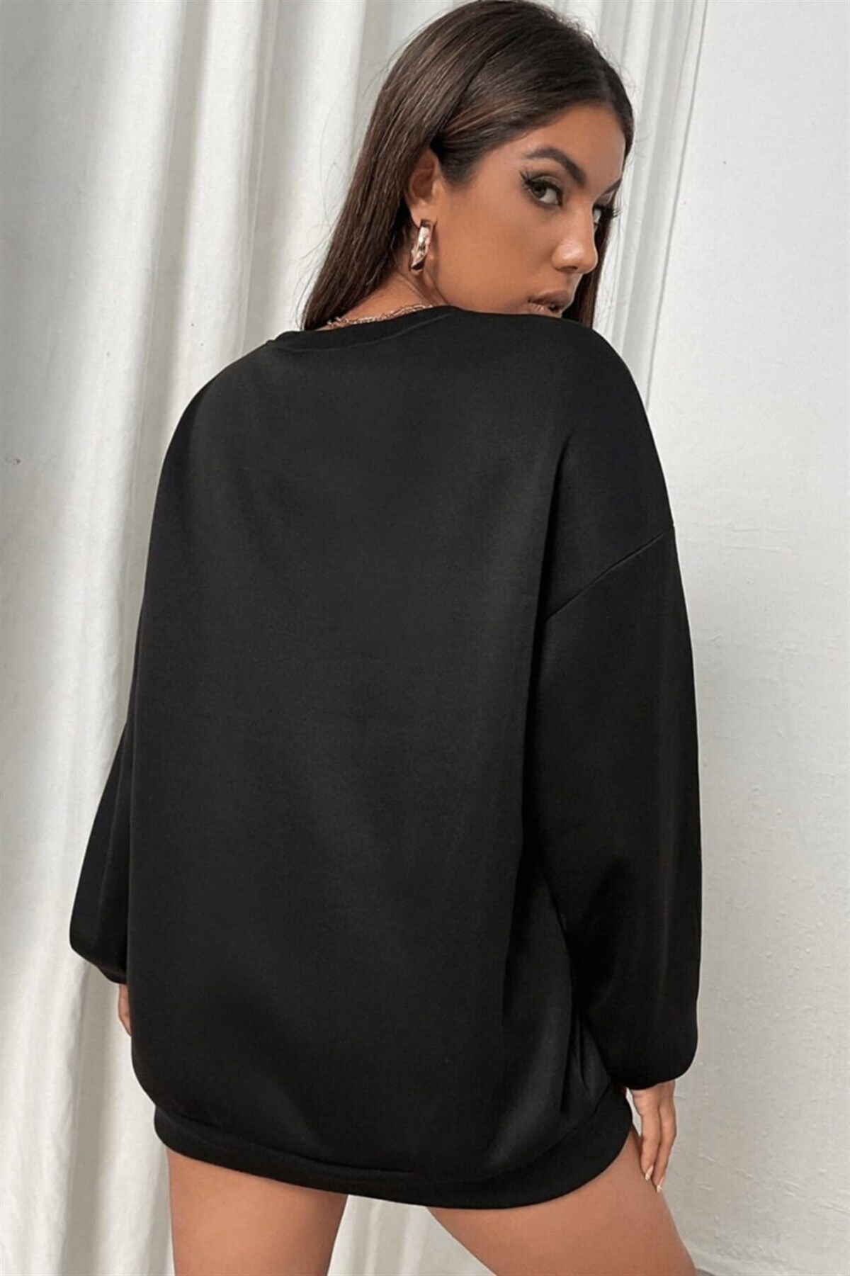 Kadın Siyah Bisiklet yaka Sweatshirt Calıfornıa Berkeley