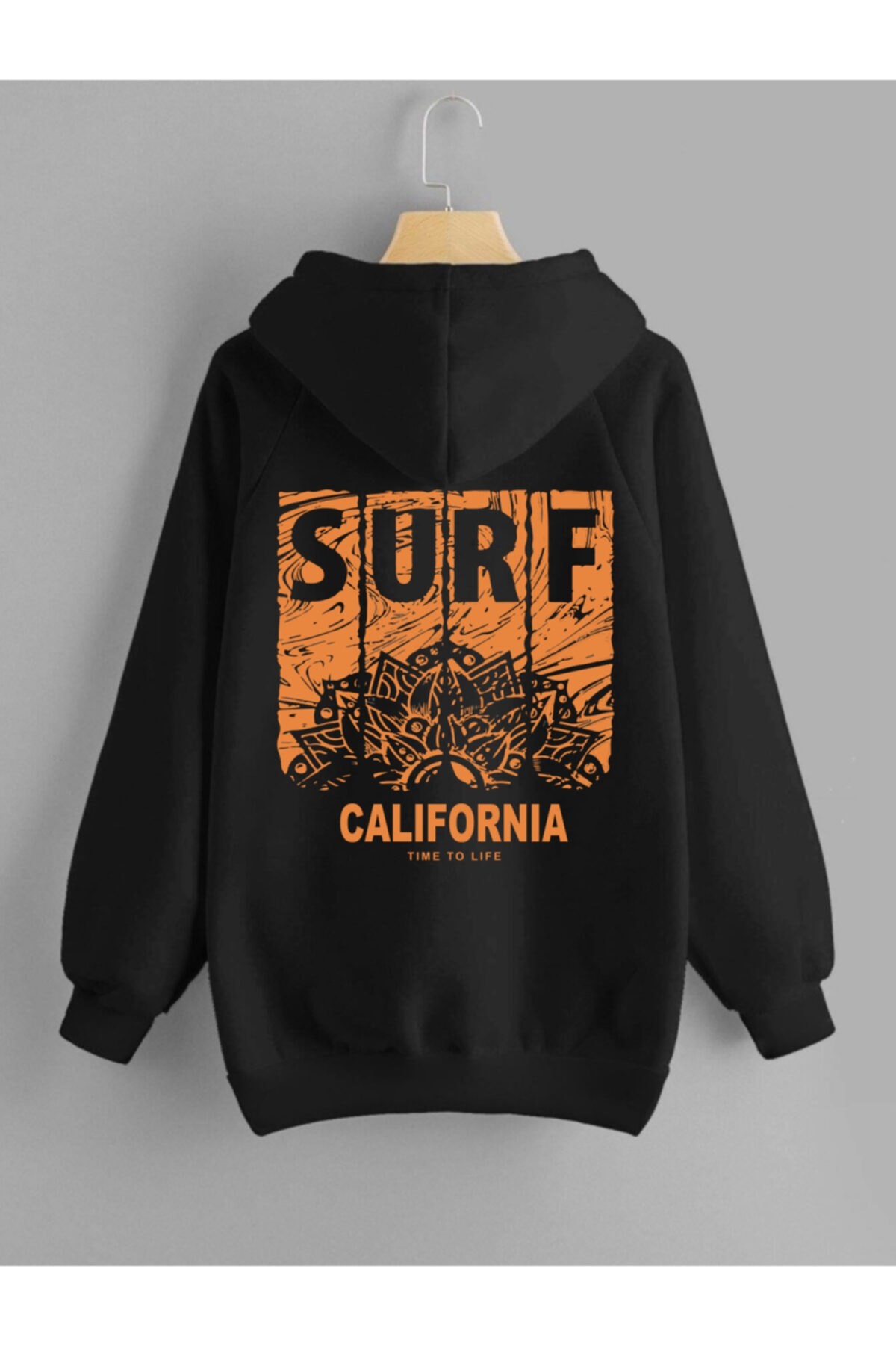 Erkek%20Kapüşonlu%20Sweatshirt%20Surfcalıfornıa%20Sırt%20Baskı%20Siyah