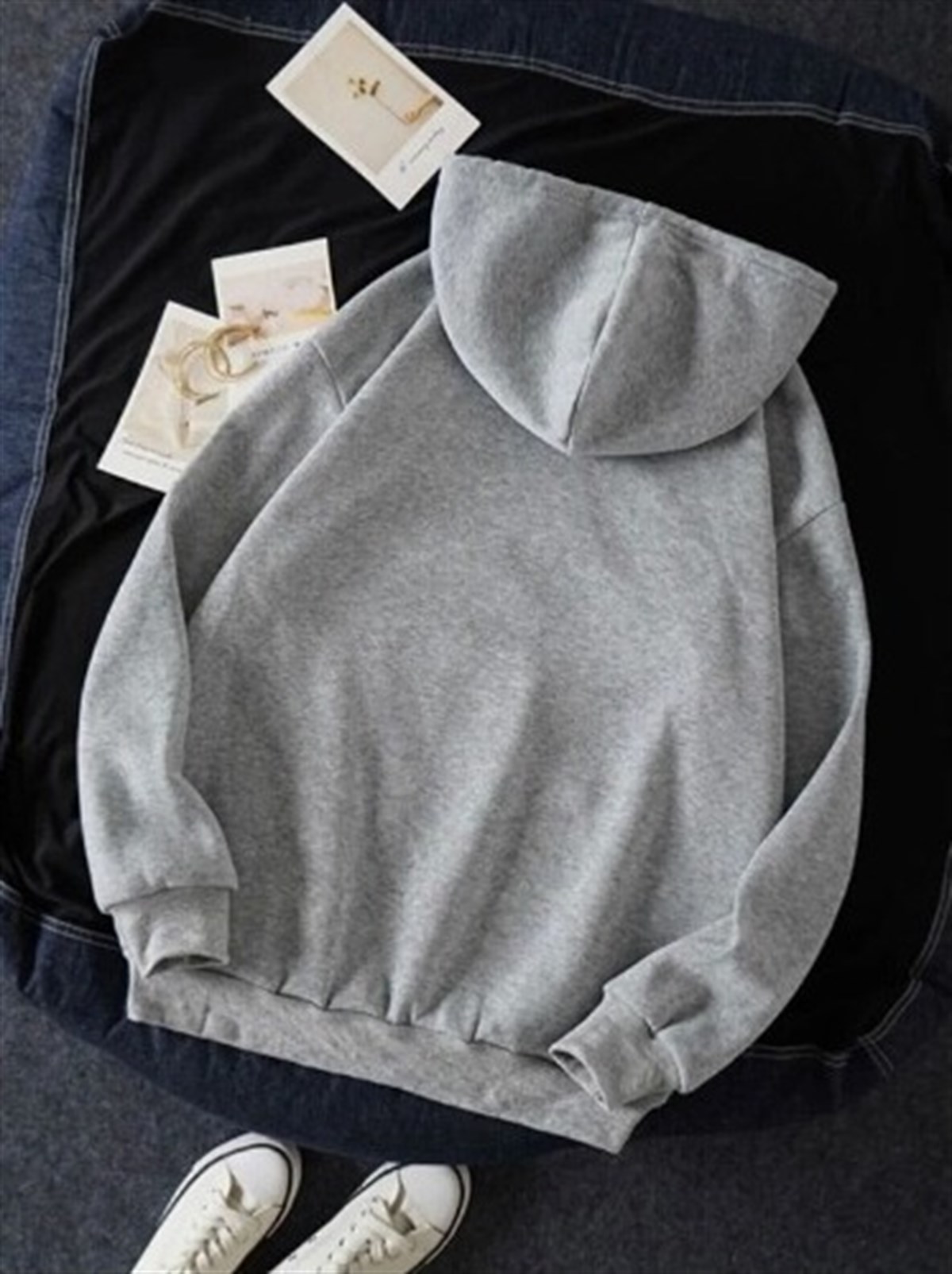 Kadın%20Kapüşonlu%20Sweatshirt%20fredom%20Gri