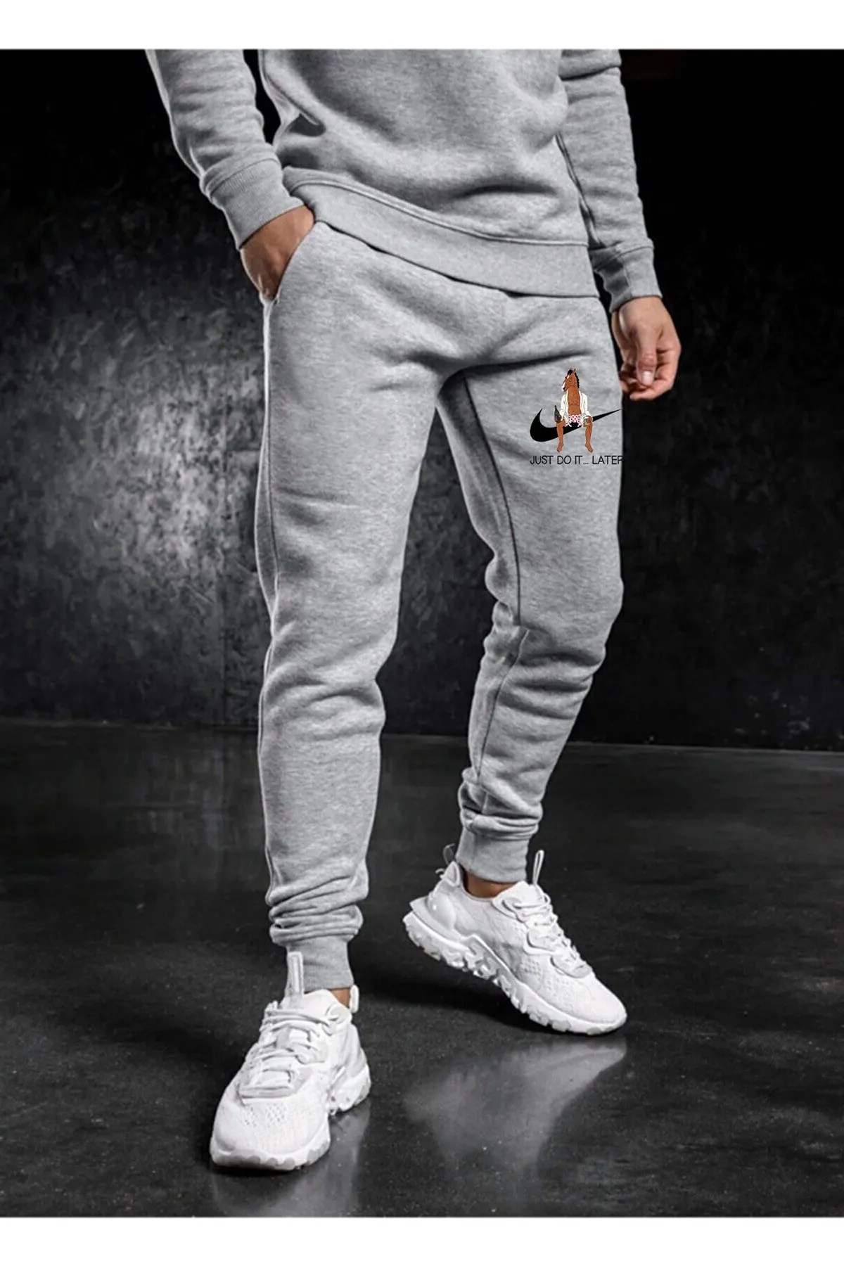 Erkek%20Kışlık%20Gri%20Slim%20Fit%20Dar%20Kesim%20Jogger%20Eşofman%20Altı%20Horseman