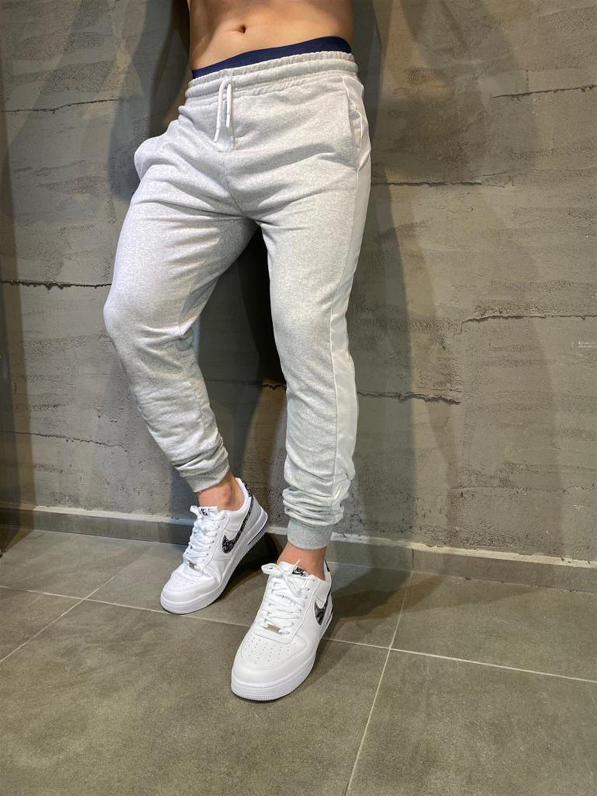 Erkek%20Slim%20fit%20Dar%20Kesim%20Gri%20Jogger%20Şeritli%20Eşorfman%20Altı