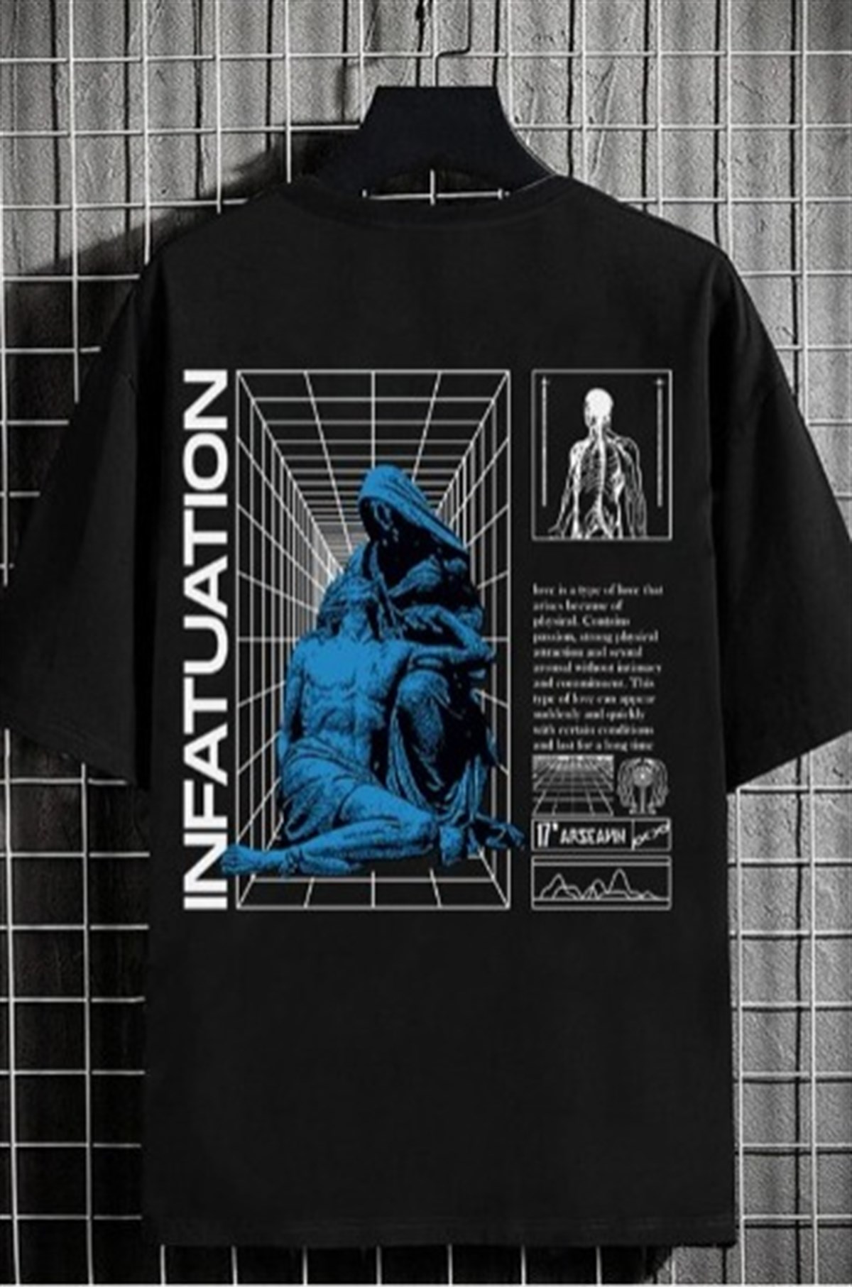 Erkek%20Oversize%20T-shirt%20Infatuatıon%20Sırt%20Baskı%20Siyah