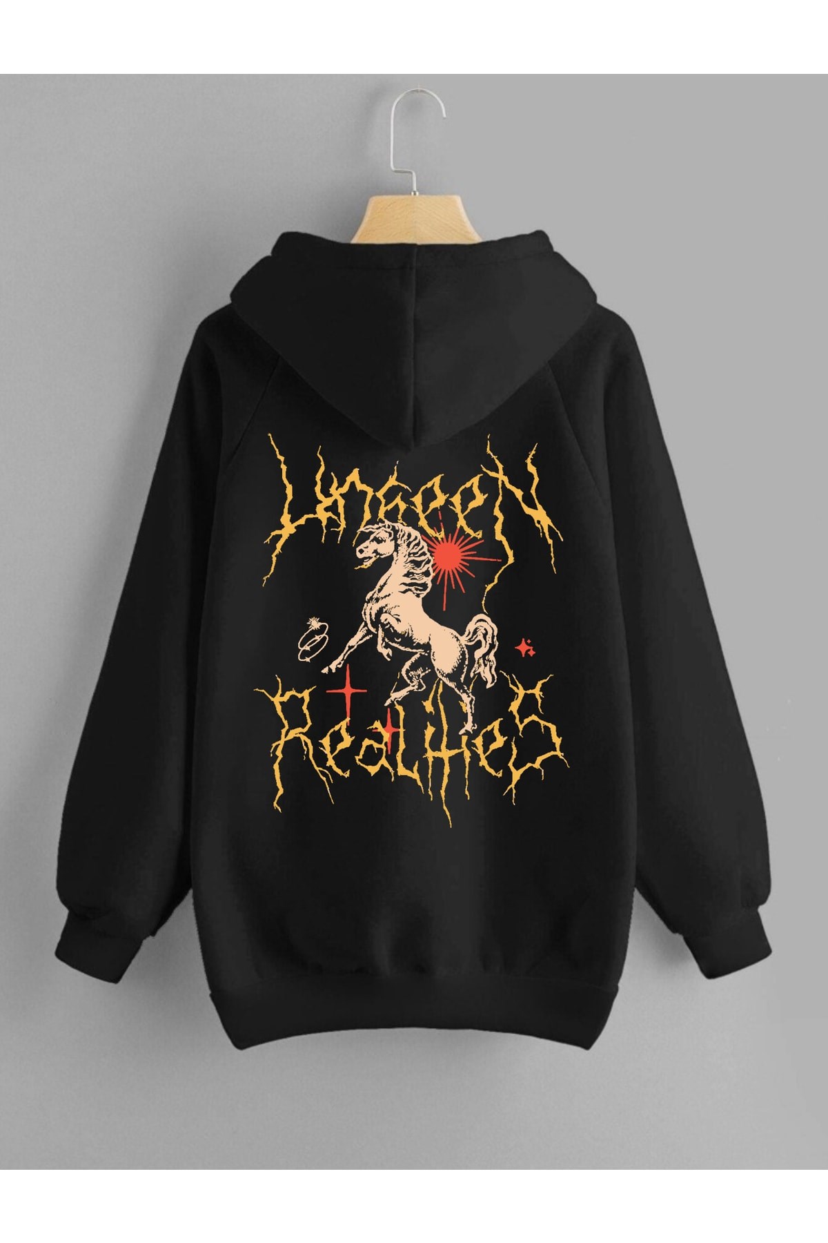 Siyah%20Kapşonlu%20Sweatshirt%20Realites%20Sırt%20Baskı