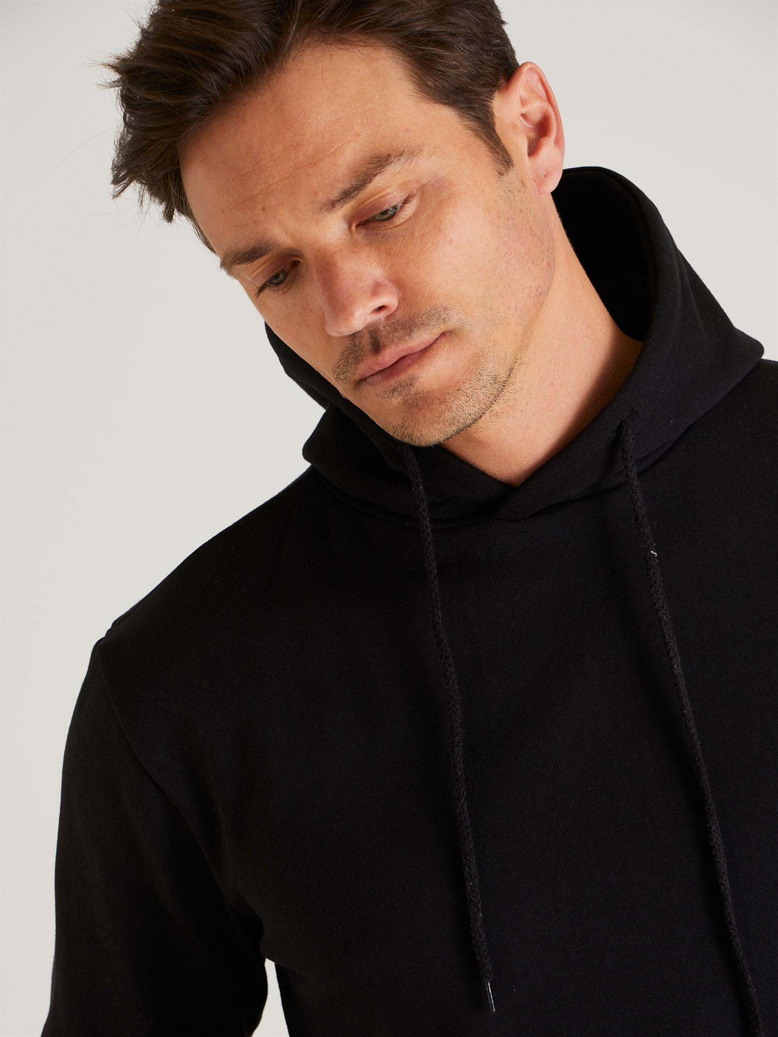 Erkek%20Kapüşonlu%20Sweatshirt%20Siyah%203%20iplik%20
