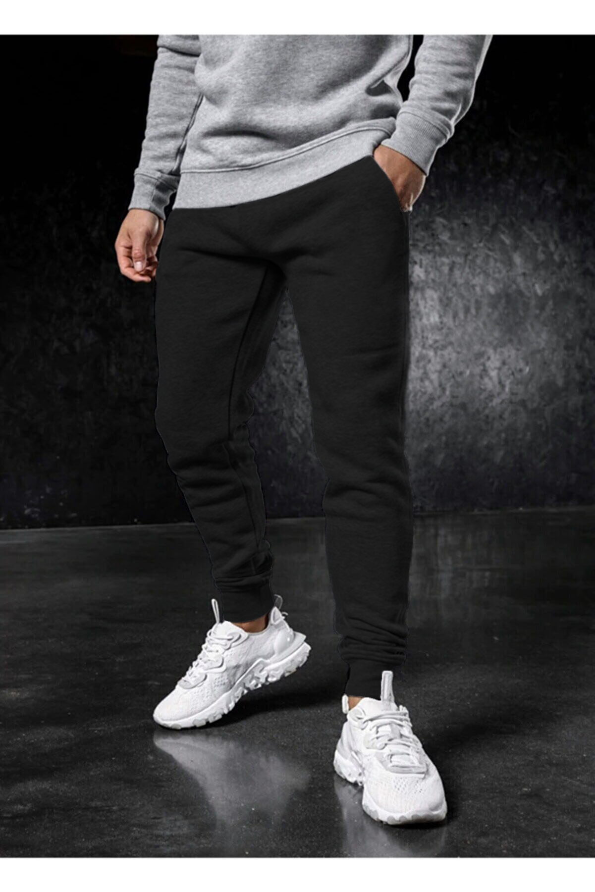 Erkek%20Kışlık%20Siyah%20Slim%20Fit%20Dar%20Kesim%20Jogger%20Eşofman%20Altı