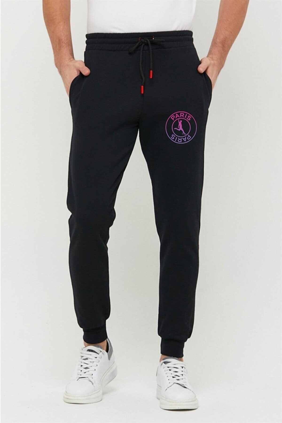 Erkek%20Kışlık%20Siyah%20Slim%20Fit%20Dar%20Kesim%20Jogger%20Eşofman%20Altı%202%20Iplik%20Şardonlu