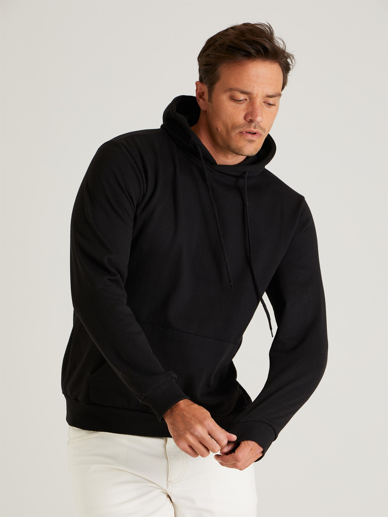 Erkek%20Kapüşonlu%20Sweatshirt%20Siyah%203%20iplik%20