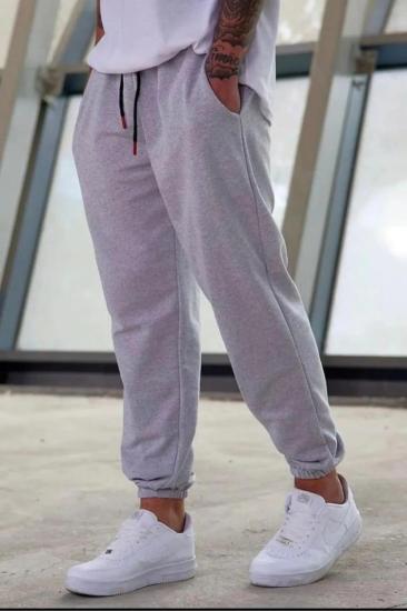 ErkekGri Lastikli Paça Jogger  Eşorfman Altı