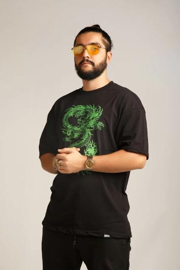 Green Dragon Baskılı Oversize T-shirt Ve Takımı