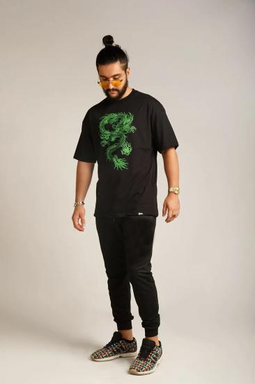 Green Dragon Baskılı Oversize T-shirt Ve Takımı