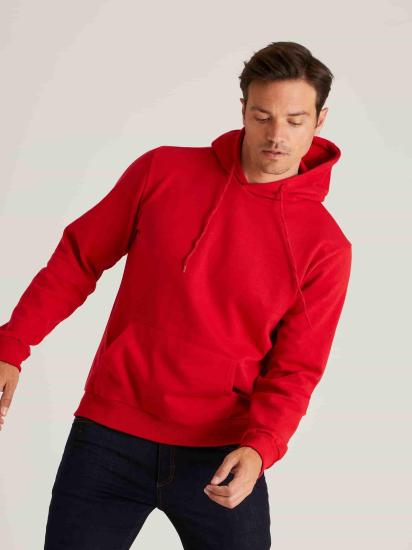 Erkek Kışlık Kırmızı Kapüşonlu Sweatshirt