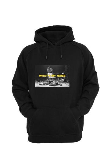 Erkek Siyah Kapüşonlu Sweatshirt Muhammedali