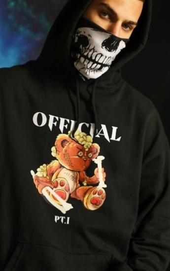 Erkek Kpüşonlu Sweatshirt Ofıcıal Siyah
