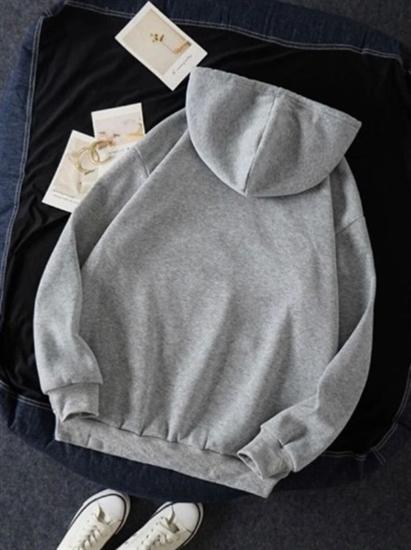 Kadın Kapüşonlu Sweatshirt fredom Gri