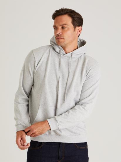 Erkek Kışlık gri Kapüşonlu Sweatshirt