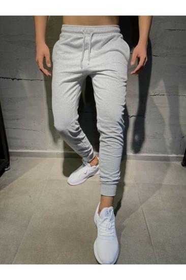 Erkek  Gri Slim Fit Dar Kesim Jogger Eşofman