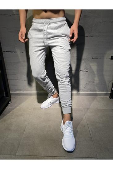 Erkek  Gri Slim Fit Dar Kesim Jogger Eşofman