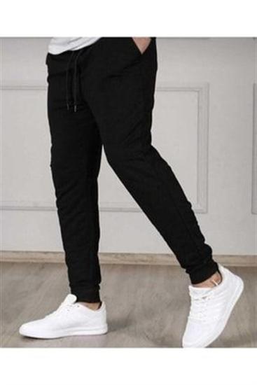 Erkek Kışlık Slim fit Dar Kesim Siyah Jogger Eşorfman Altı