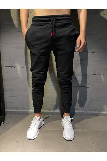 Erkek Kışlık Siyah Slim Fit Dar Kesim Jogger Eşofman Altı