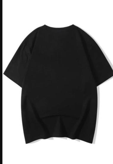 Unisex Oversize T-shirt Mayakazi ön baskı Siyah