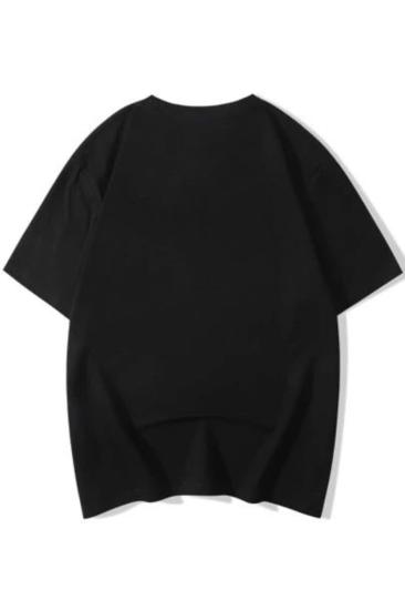 Unisex Oversize T-shirt peaceamong ön Baskı Siyah