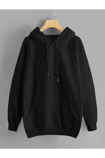 Siyah Kapşonlu Sweatshirt Odin Sırt Baskı