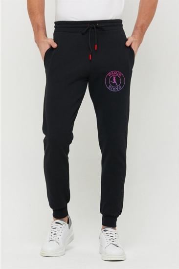 Erkek Kışlık Siyah Slim Fit Dar Kesim Jogger Eşofman Altı 2 Iplik Şardonlu