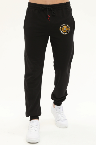 Erkek Slim fit Dar Kesim Siyah Jogger Pitsburg Eşorfman Altı