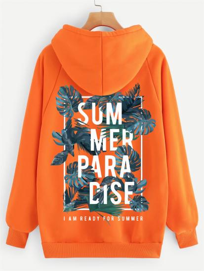 Unısex Kapüşonlu Sweatshirt SummerTuruncu