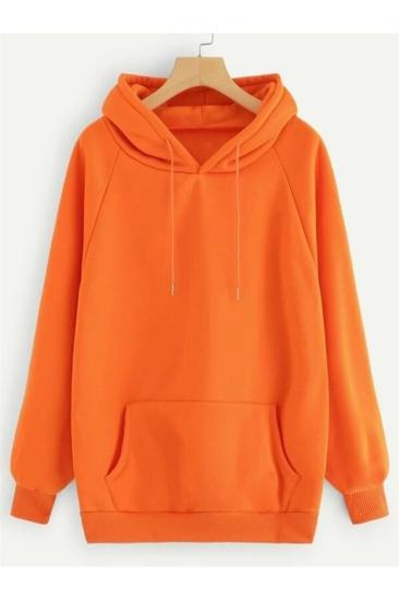 Kadın Kapüşonlu Sweatshirt Turtuncu Tokyo Sırt baskı