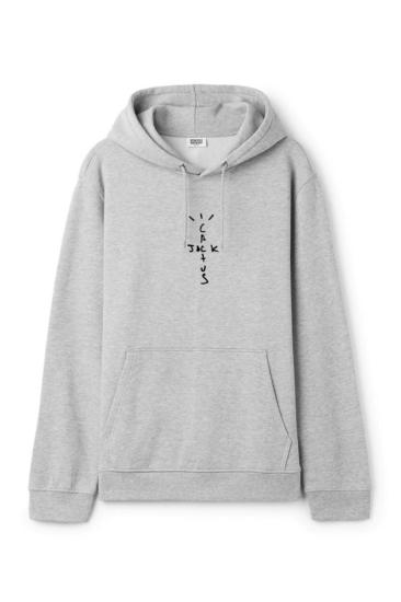 Unisex Kapşonlu Sweatshirt Cactus Gri