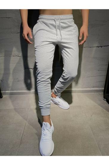 Erkek Yazlık Gri Eşofman Altı Dar Paça Jogger